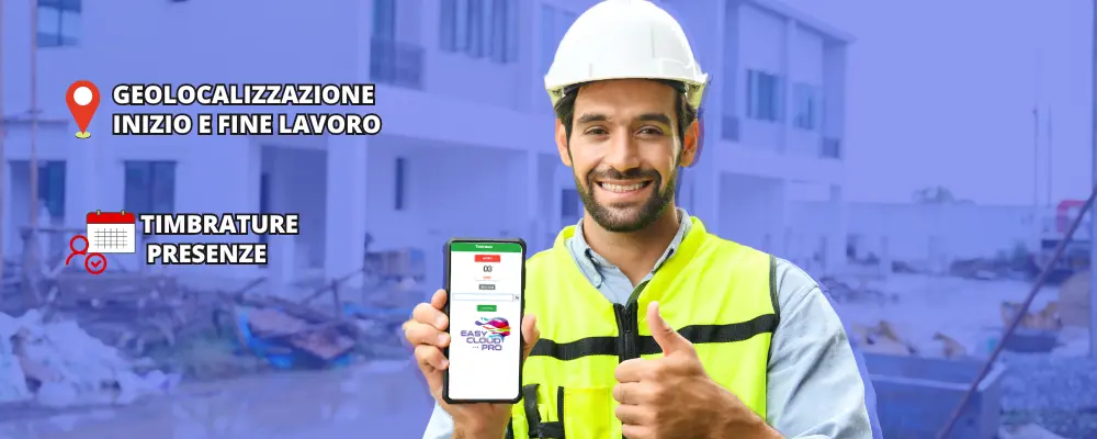 geolocalizzazione inizio e fine lavoro timbrature presenze tramite app mobile easycloudpro